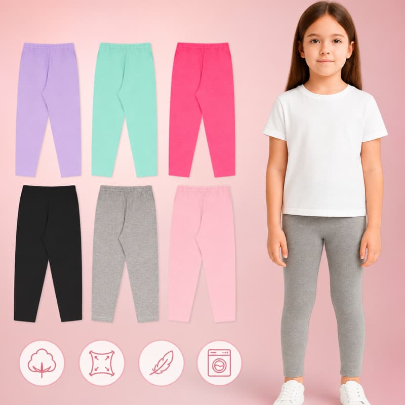Kit Legging Infantil Menina do Tamanho 01 a 14 anos Calça Escolar Roupas Leves Confortáveis dia a dia Sortido