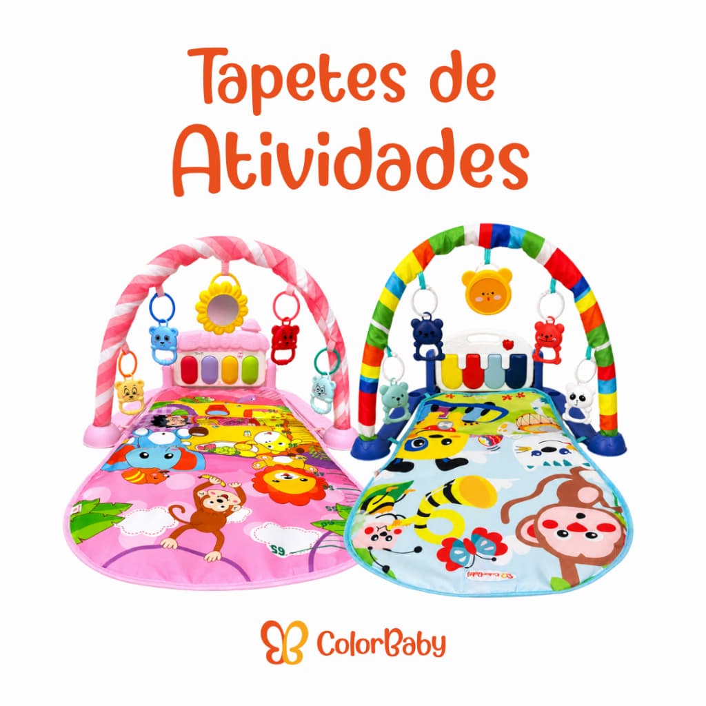 Tapete de Atividades para bebê | Musical com Piano Interativo e Móbiles interativos- ColorBaby