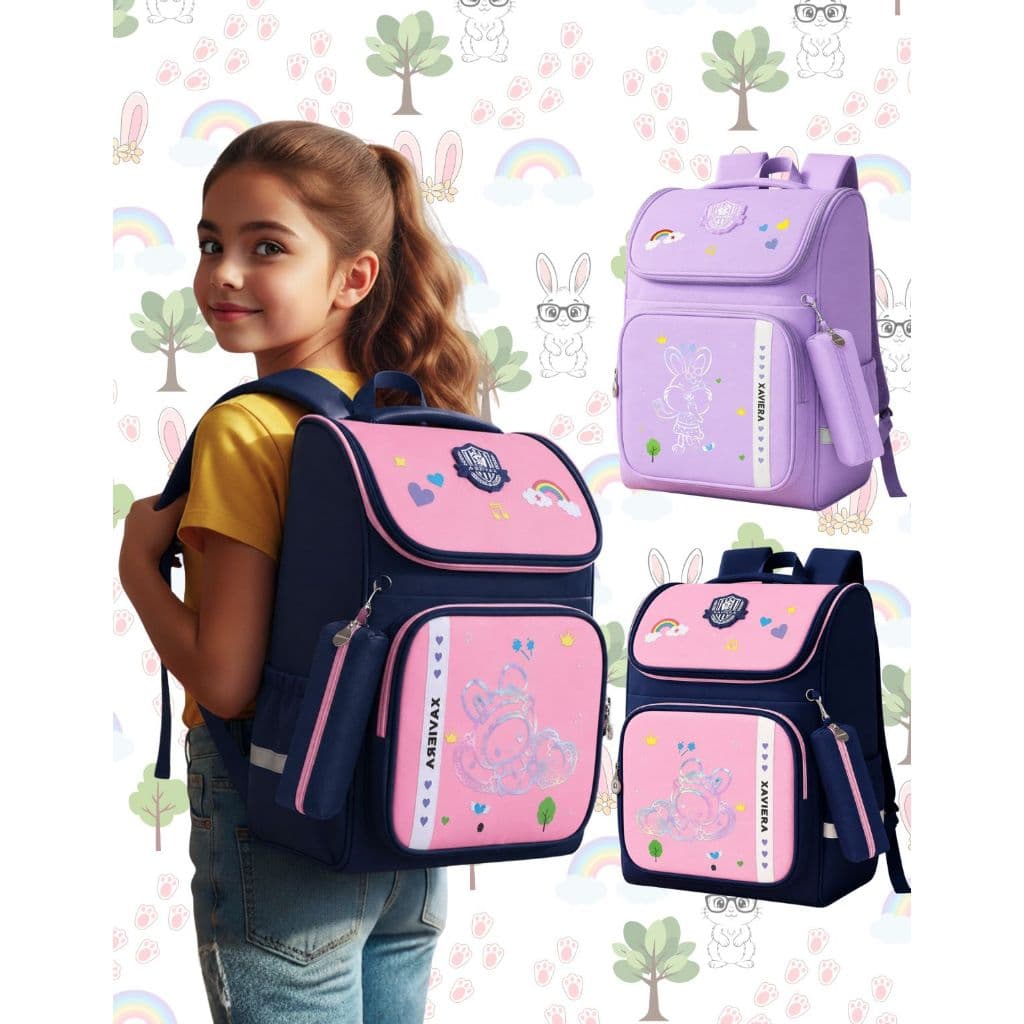 Mochila Escolar Feminina Grande Infantil Com Abertura Ampla