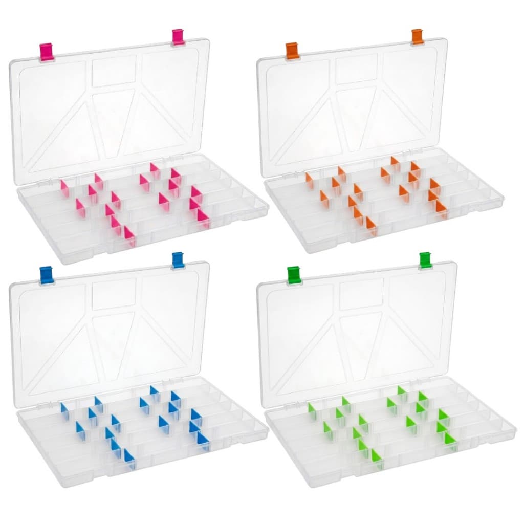 Estojo Organizador Para Isca Artificial 22 Divisórias Box 23 Transparente Trava Colorida