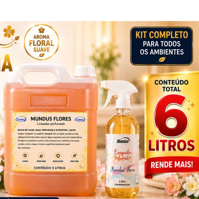 KIT 6L LIMPADOR PERFUMADO FLORAL