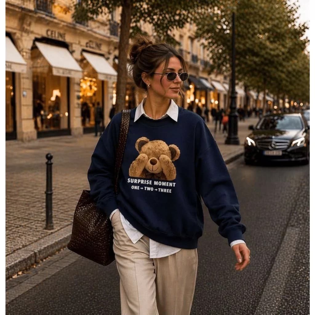 Moletom Urso Bear Premium Flanelado Manga Longa Tendência Inverno 2026