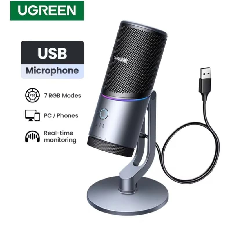 Microfone Condensador PC UGREEN CM769 RGB