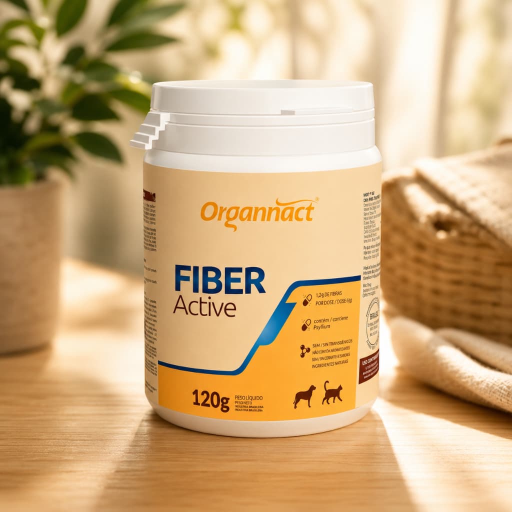 Fiber Active Organnact 120g Suplemento Intestinal Para Cães E Gatos