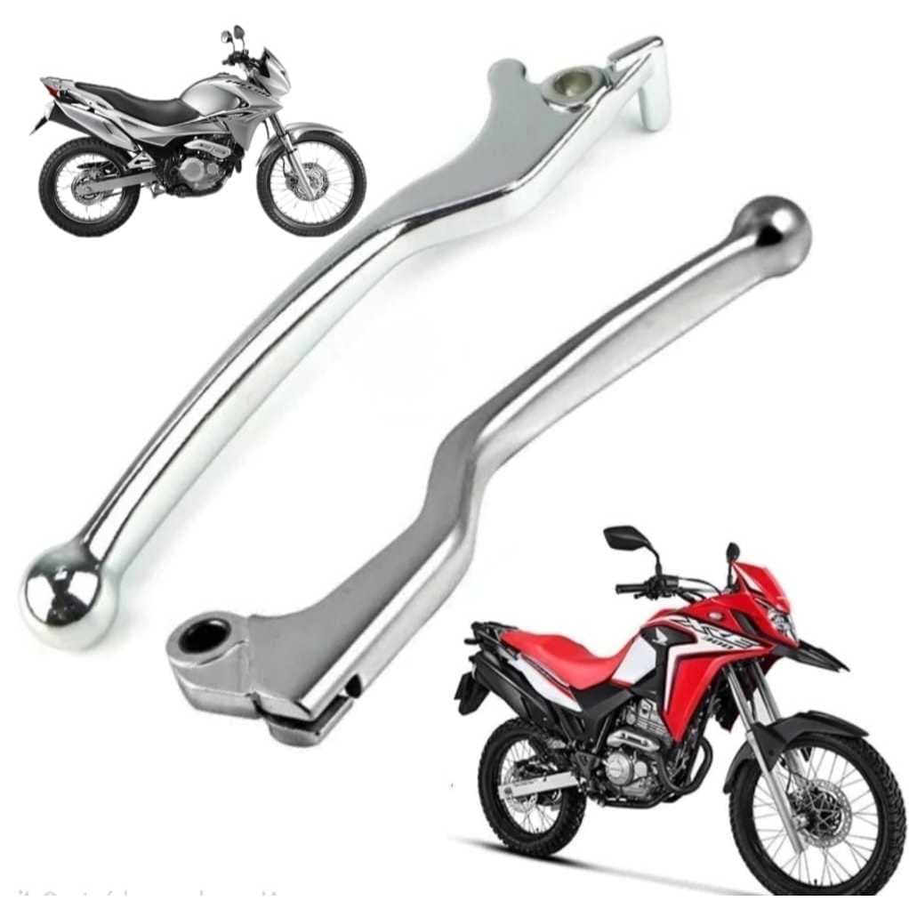 KIT PAR MANETES CROMADO PRETO COMETA FREIO EMBREAGEM XRE 300 190 SAHARA BROS 150 160 TORNADO FALCOM