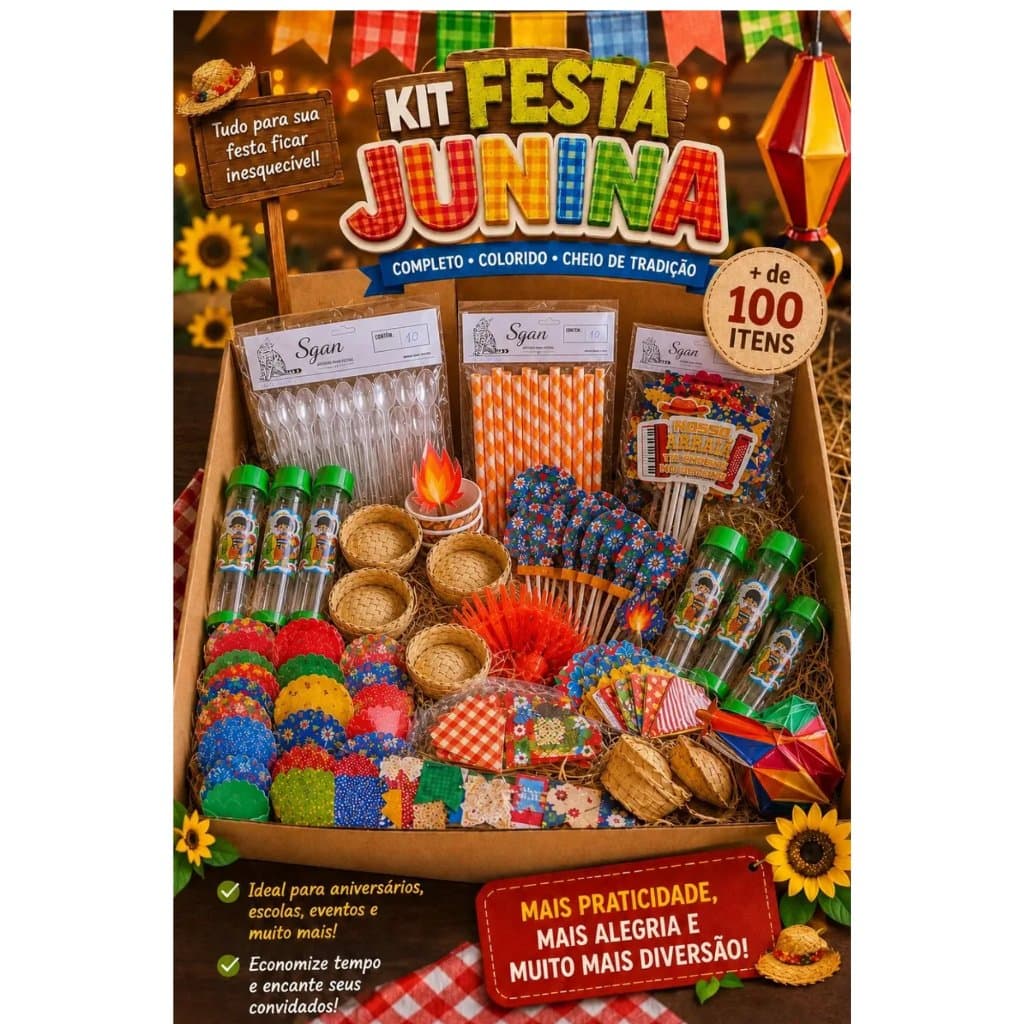 Super Kit Festa Junina Completo + De 130 Itens