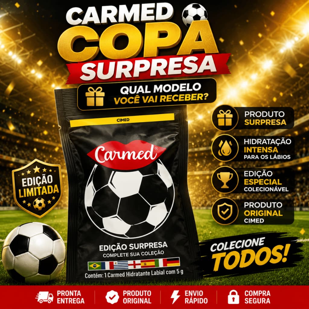 Carmed Copa do Mundo Hidratante Labial 5g Edição Limitada Cimed Seleções Mundo Copa 2026