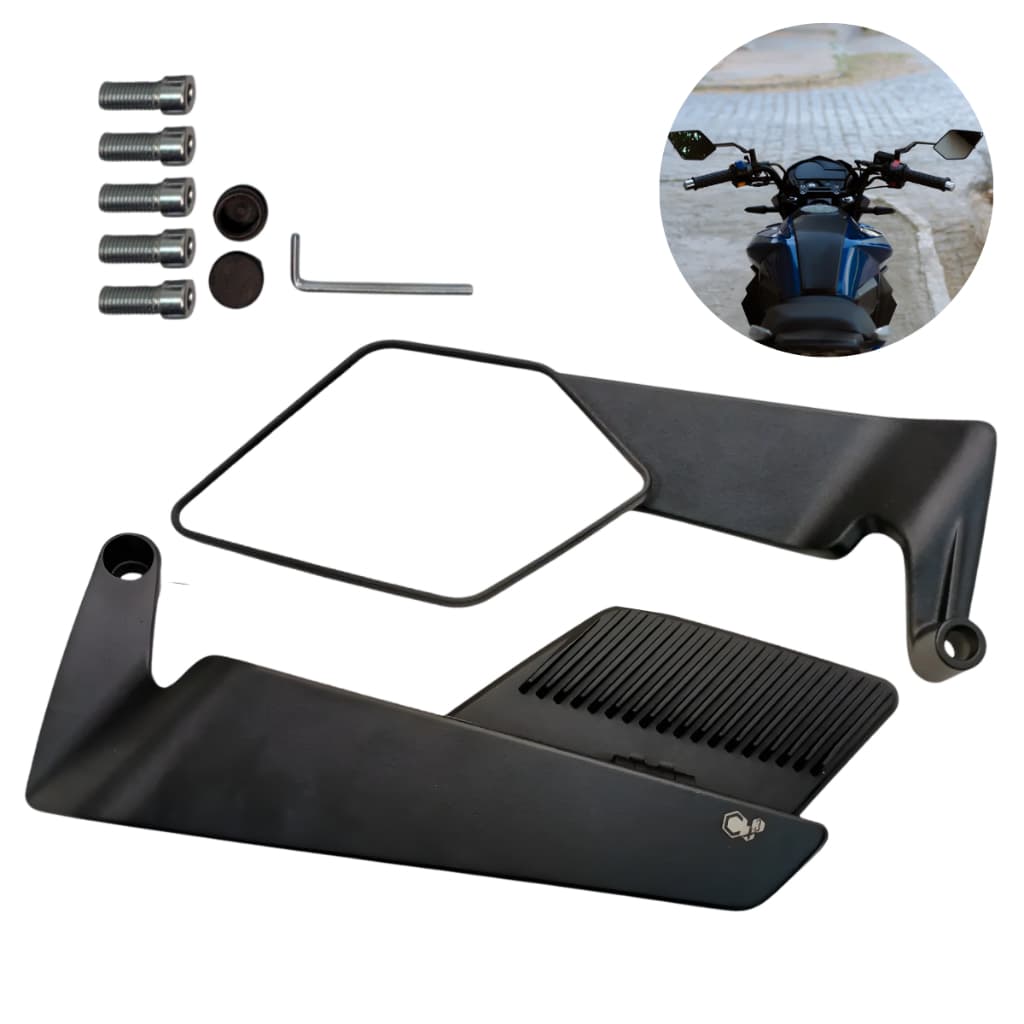 Espelho Retrovisor New Airfoil Asa De Vento Esportivo Universal HONDA/YAMAHA TODAS ENVIO IMEDIATO