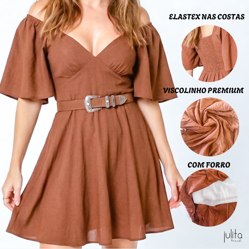 Vestido Curto Feminino  Liso Soltinho com Manguinha Praia Verão Com Forro Moda Evangélica