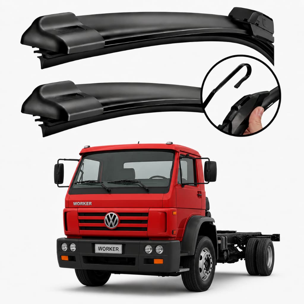 Kit Par Palheta Limpador Para-brisa 24" Gancho Caminhão VW Worker 8120/8150 até 2017