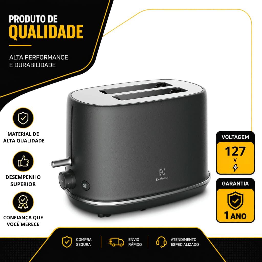 TORRADEIRA ELÉTRICA ELECTROLUX INOX PRETA EXPERT 127V TOP70