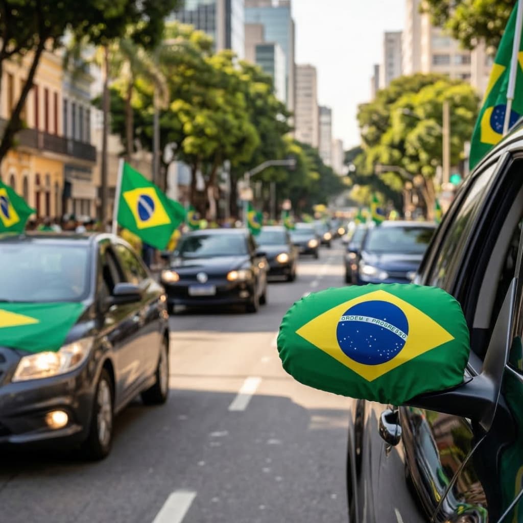 Bandeira Brasil Copa do Mundo Capa Retrovisor Carro Universal 2 Und