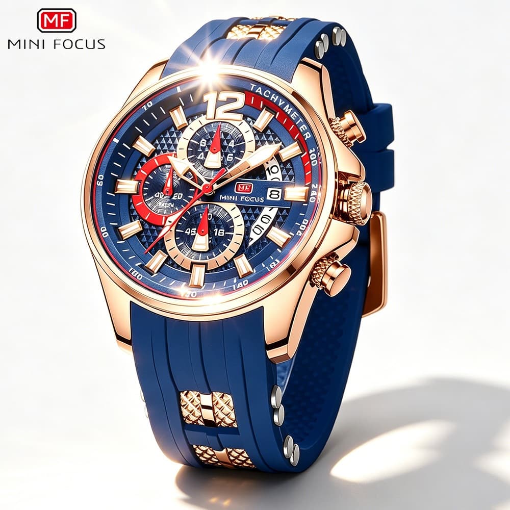 MINI FOCUS Relógio Quartzo Masculino À Prova d'Água Cronógrafo Luminoso Relógios de silicone