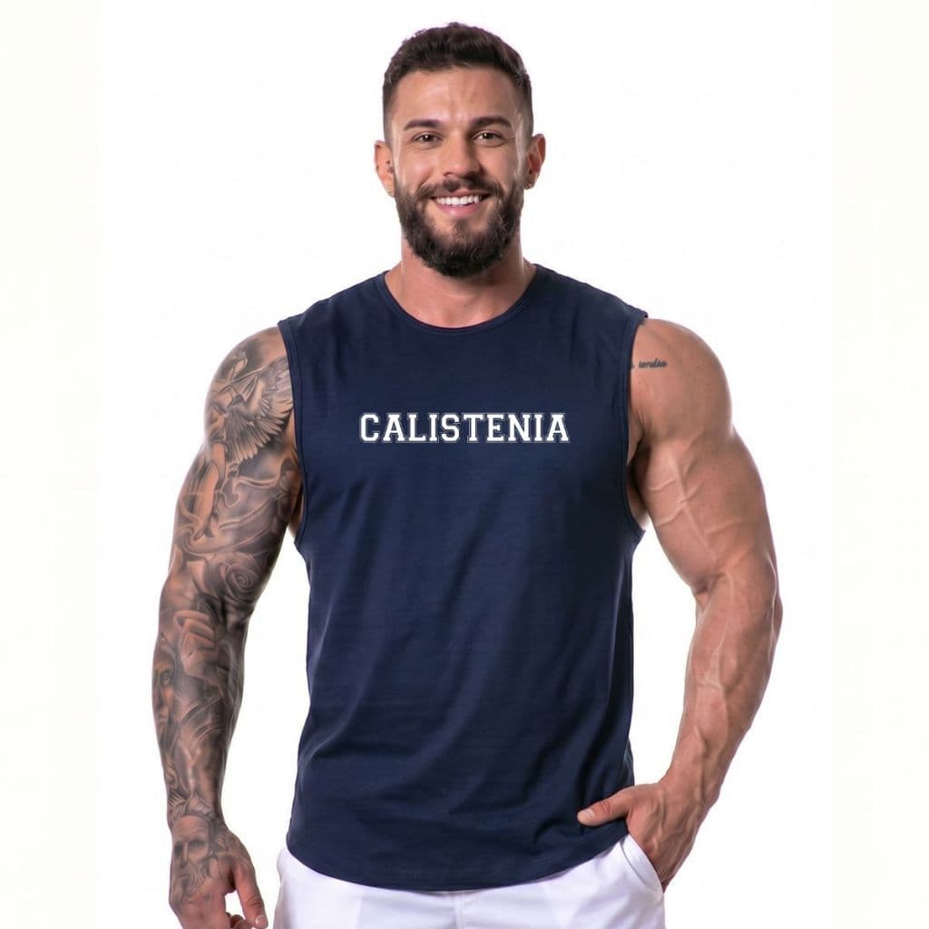 Regata Academia Masculina Calistenia Treino Ar Livre Modelo Machão