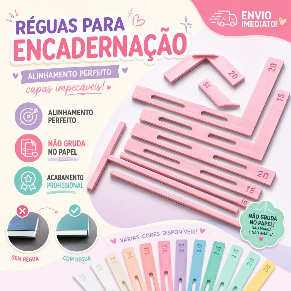 Régua para Encadernação Profissional | Alinhamento de Capas e Empastamento