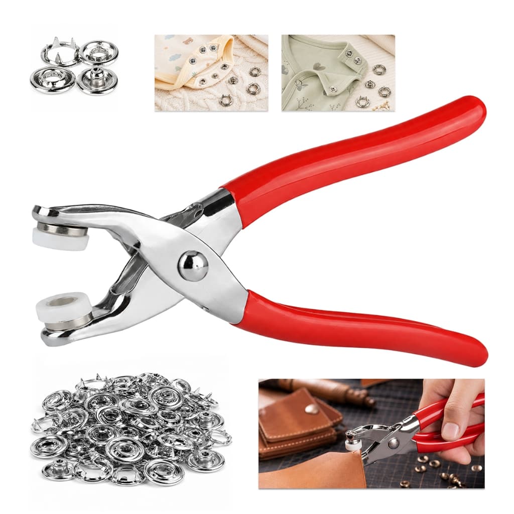 Alicate Aplicar Botão Tic Tac Metal Pressão Para Roupa Bebê