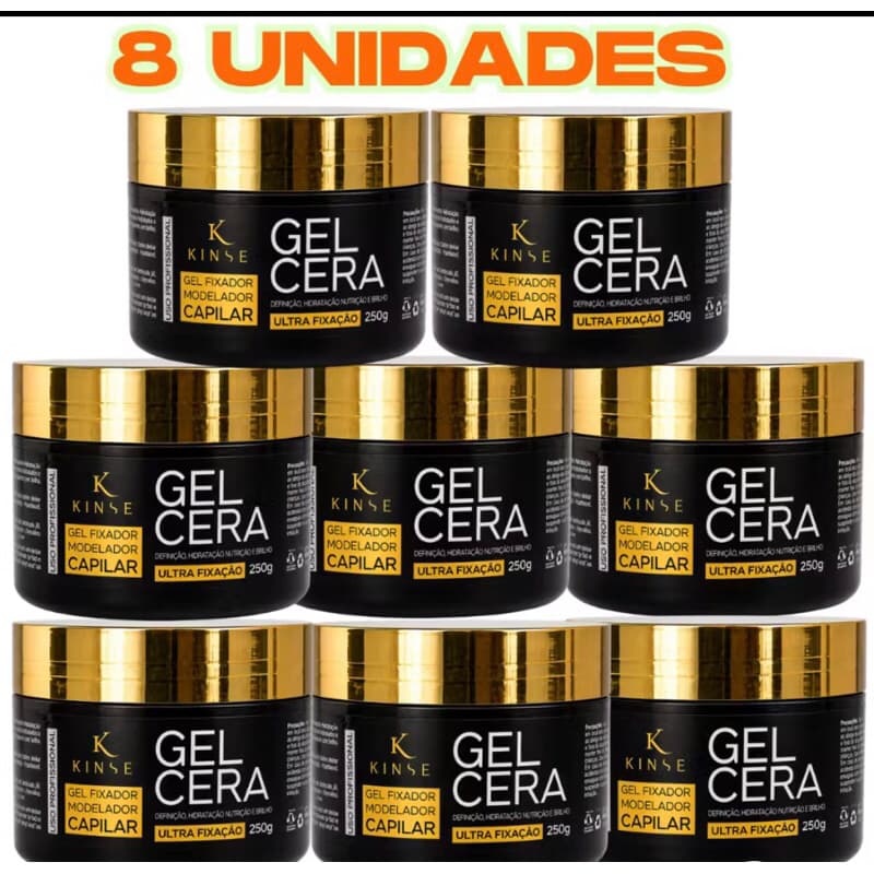 Gel Cera Modelador Ultra Fixação Baby Hair - Fixação Flexível e Controle de Frizz 250g 8 unidades!