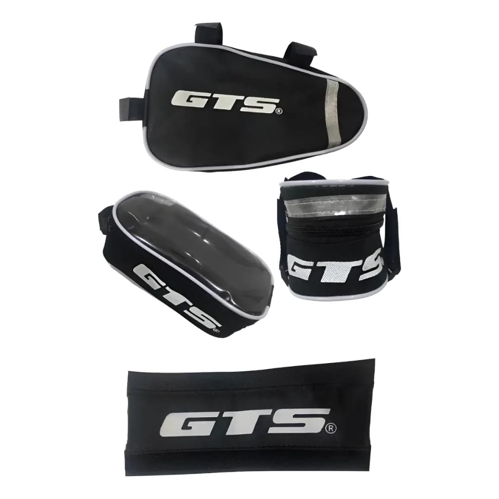 Kit Bolsa Quadro Selim Celular + Protetor Quadro Bike MTB GTS