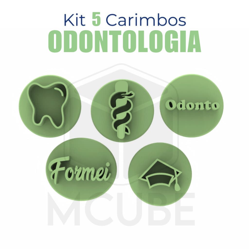 Kit com 5 Carimbos para Docinhos e Brigadeiro - Formatura Odontologia Formei / Odonto