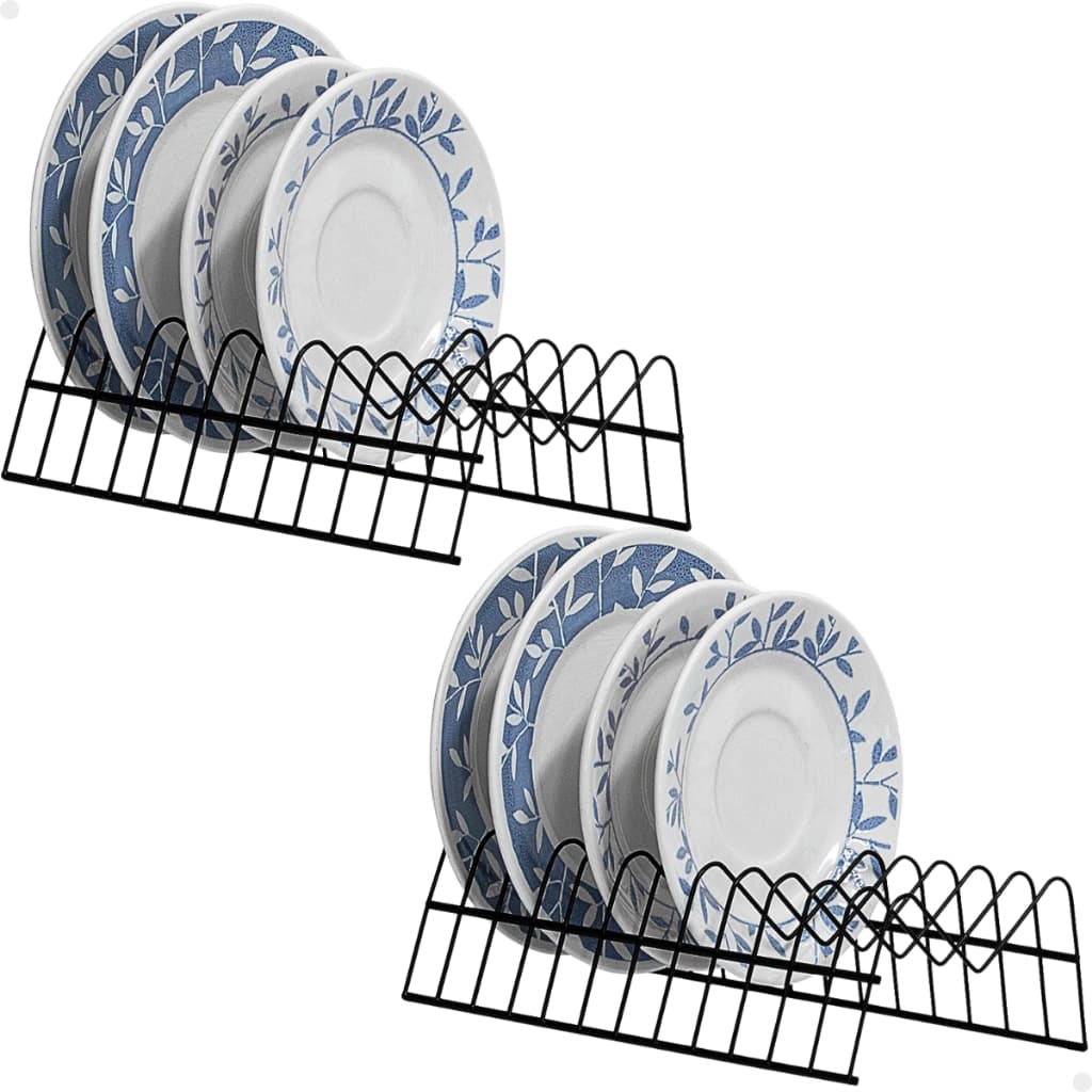 Kit 2 Organizador Suporte Porta Pratos Vertical 12 Pratos Rasos Bancada Cozinha