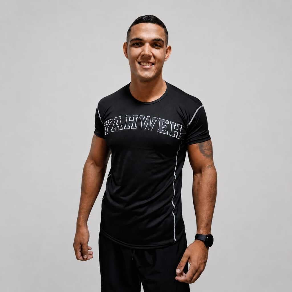 Camiseta Compressão Masculina YAHWEH Academia Fitness Respirável do P ao GG