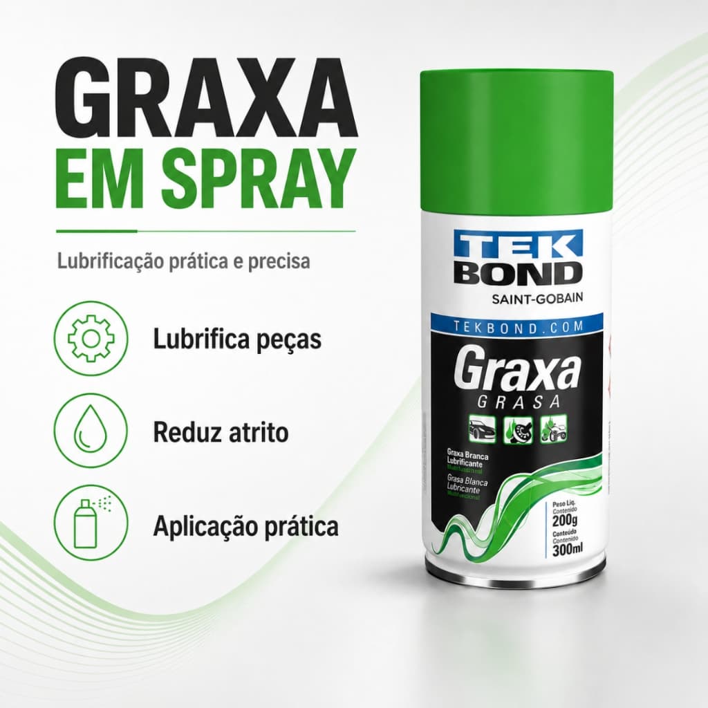 Graxa Branca Spray Lubrificante Tekbond 300ml