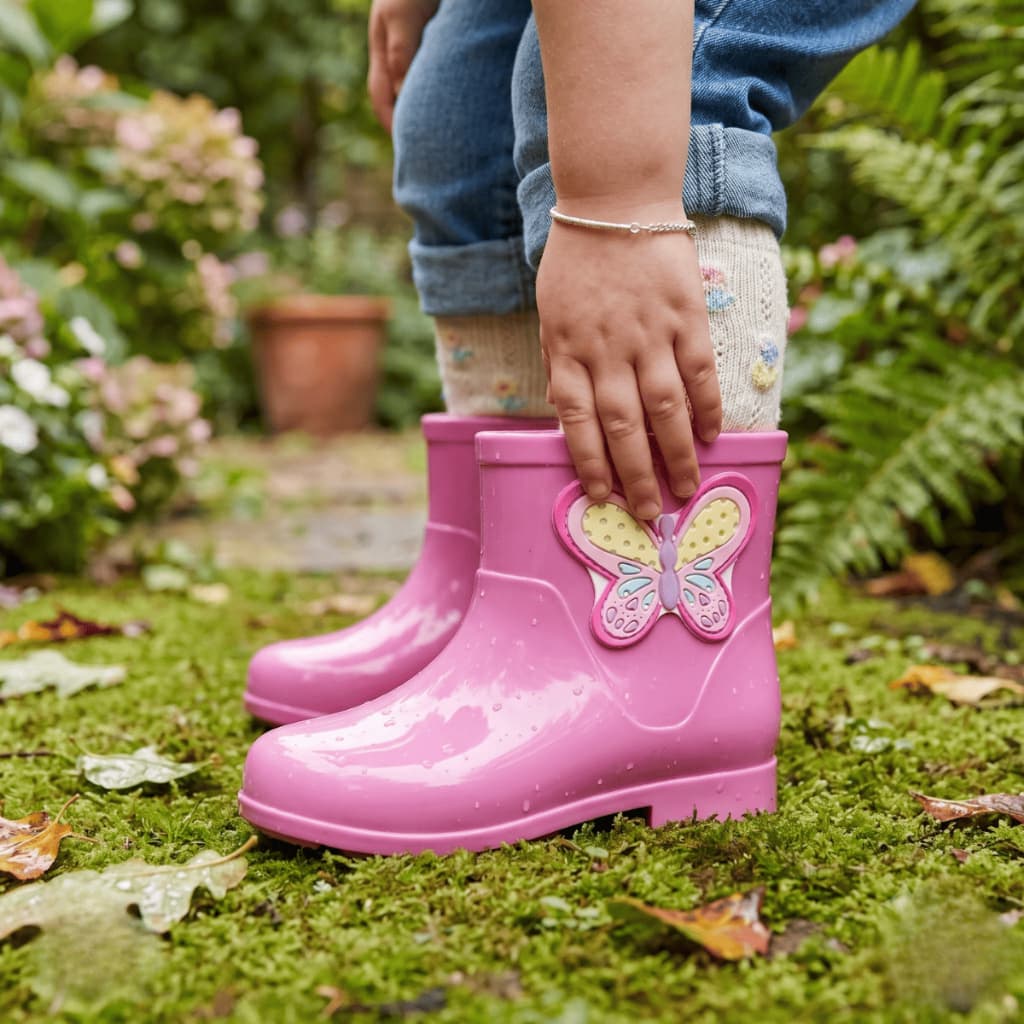 Bota Chuva Menina Galochinha Calce Facil Macio Acabamento Impecavel Boroboleta Estilosa