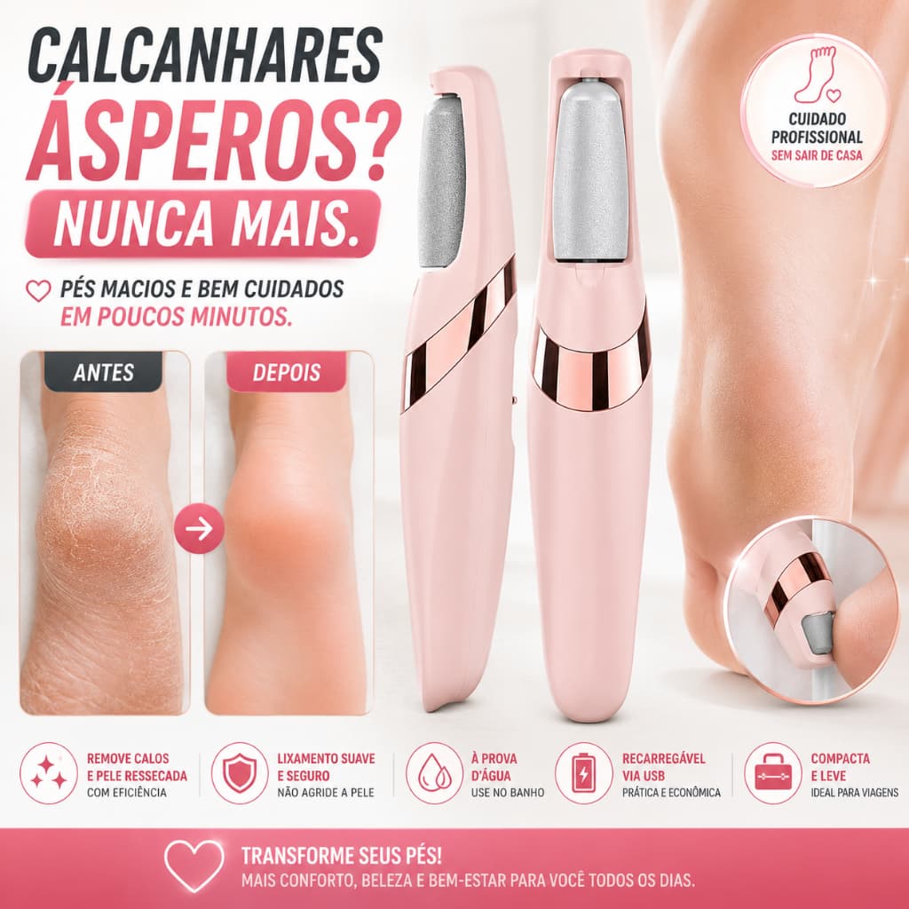 Lixa de Pé Elétrica Recarregável À Prova D'Água Removedor de Calos Pedicure USB Sem Fio Profissional