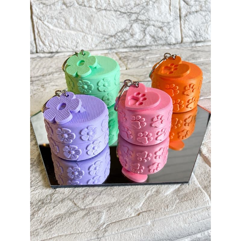 Porta comprimidos chaveiro mini pote de creme - porta joias de viagem