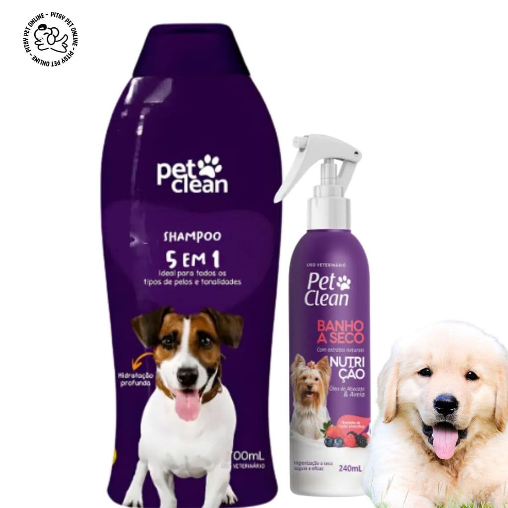Kit Shampoo Para Cachorro 5x1 + Banho a seco nutrição