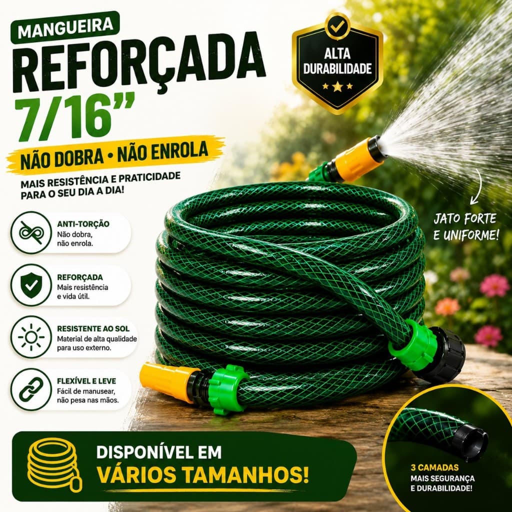 Mangueira De Jardim MURION Reforçada Trançada Completa  Limpeza 30 25 20 15 10 5 Metros