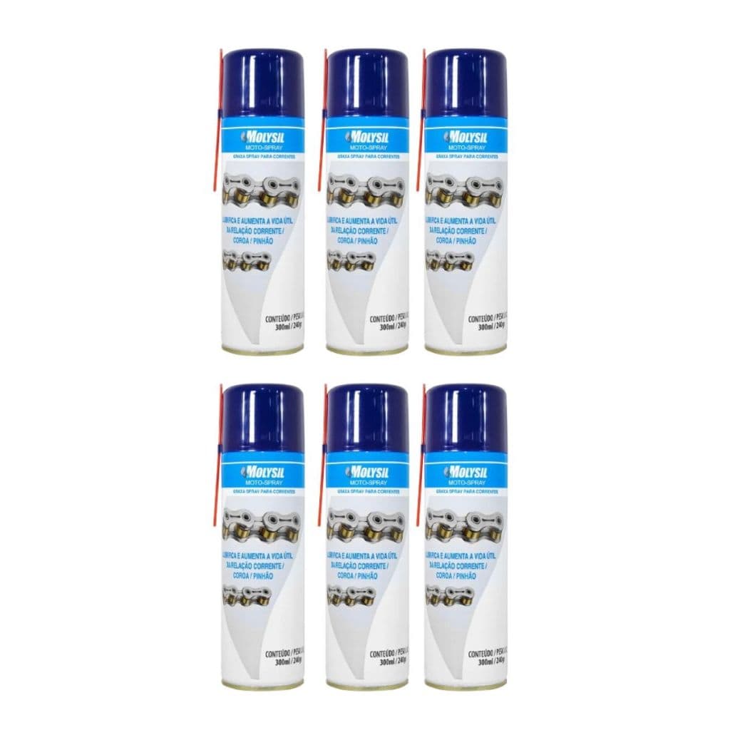 6 Molykote Molysil Moto Spray 300ml Lubrificante Proteção Moto Anticorrosivo Alta Performance