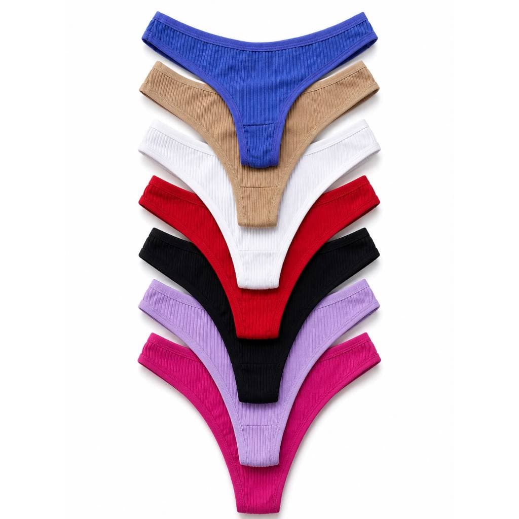 Kit 10 Calcinhas Femininas Caneladas Premium Fio Dental Conforto Diário Cores Sortidas