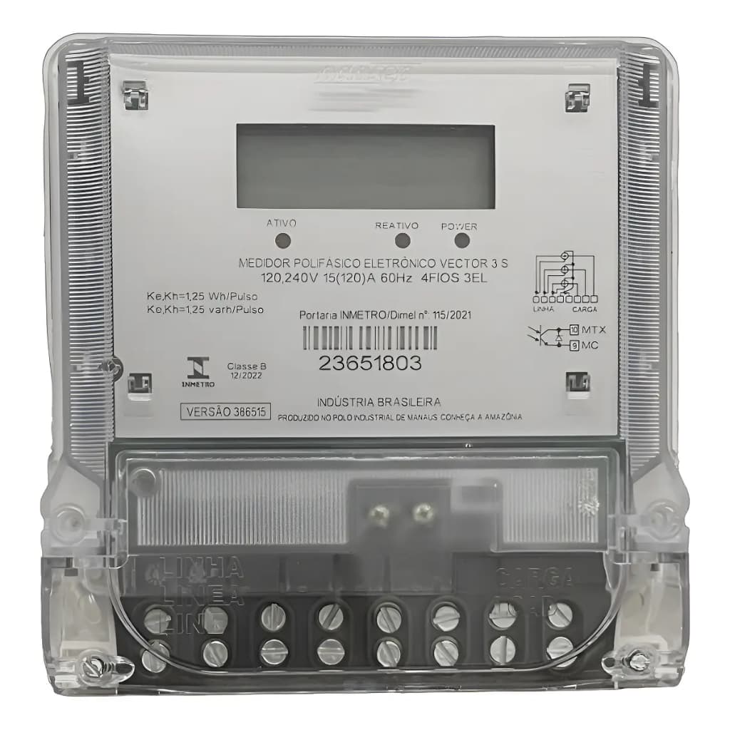 Relógio Medidor de Energia Trifásico Vector 3S - Nansen
