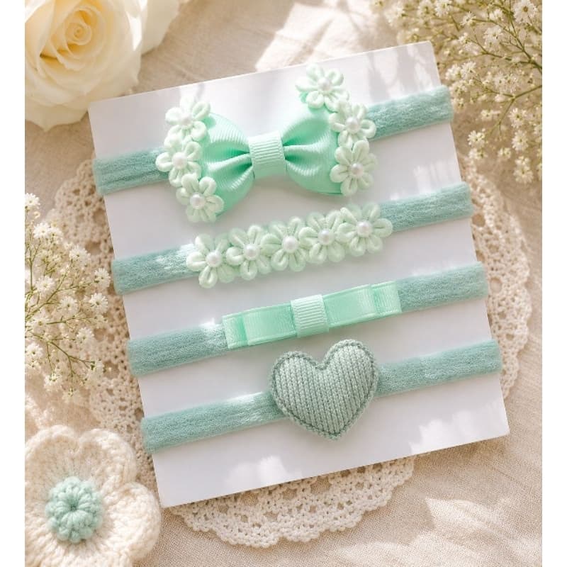Kit 4 faixas de cabelo lacinhos para bebê maternidade laço flores acessórios infantis tiaras
