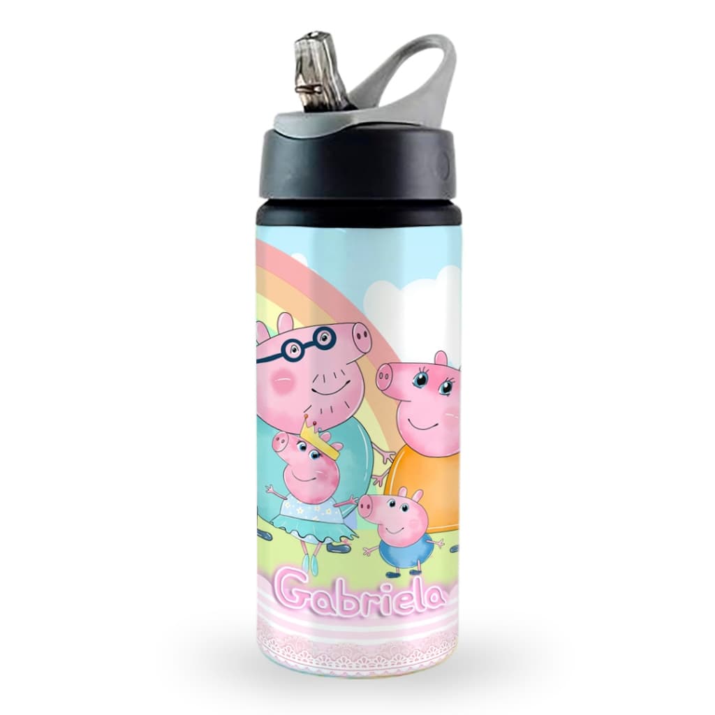 Garrafa Squeeze Peppa Pig Personalizada com nome