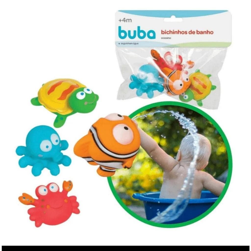 Bichinhos Para Banho Oceano Buba - Supermacios e Esguicham Água