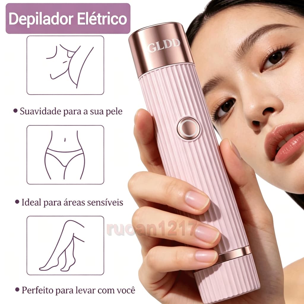 Depilador Eletrico Feminino Recarregável Removedor De Pelos Navalha Dupla- Envio rápido