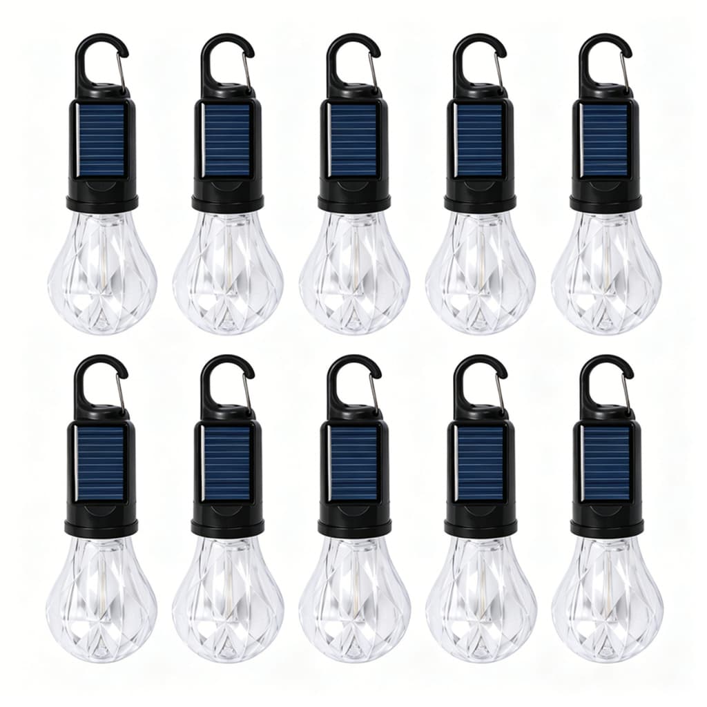 Kit 10 Luminária Solar LED Para Jardim Varanda Lâmpada À Prova D'água Atacado Decoração