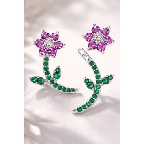 Brinco de Flor Cabinho Prata 925