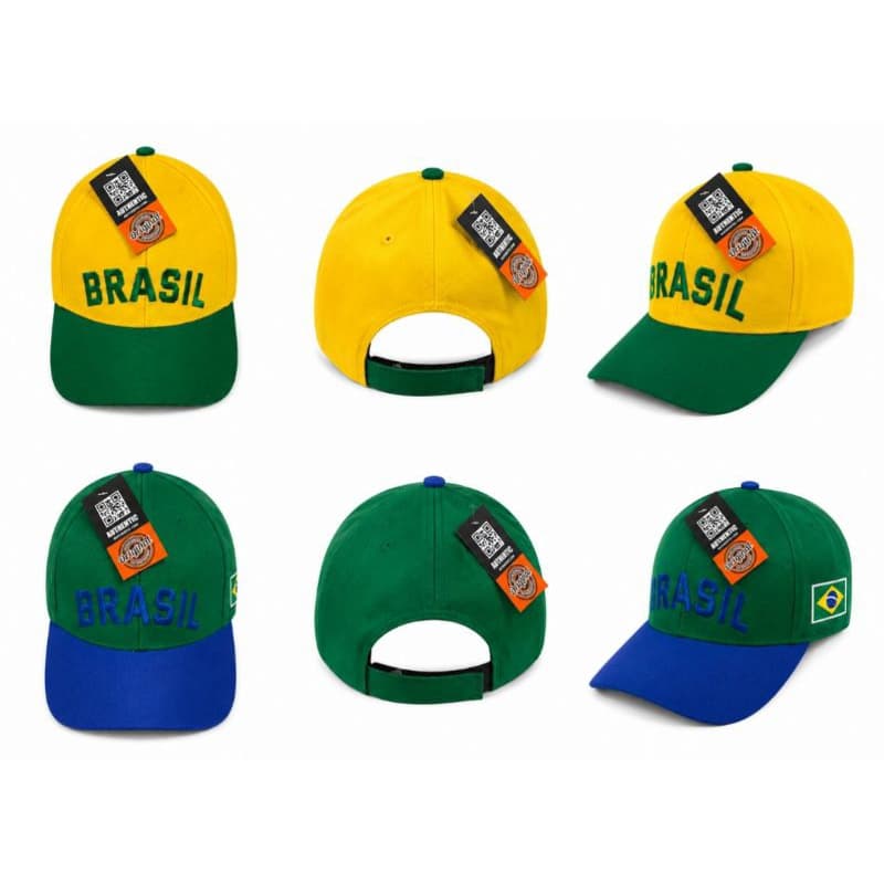 Boné Brasil Bordado Ajustável Unissex Aba Curva Esportivo Copa Do Mundo Alta Qualidade Premium