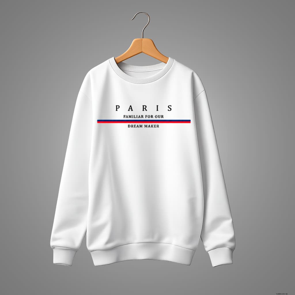 Moletom Gola Redonda Unissex Careca Flanelado Estampado Paris Style Streetwear Algodão - WKWORLD