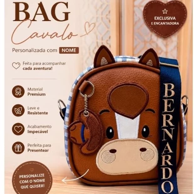 Mochila infantil/ Bag Cavalo/ bolsa infantil