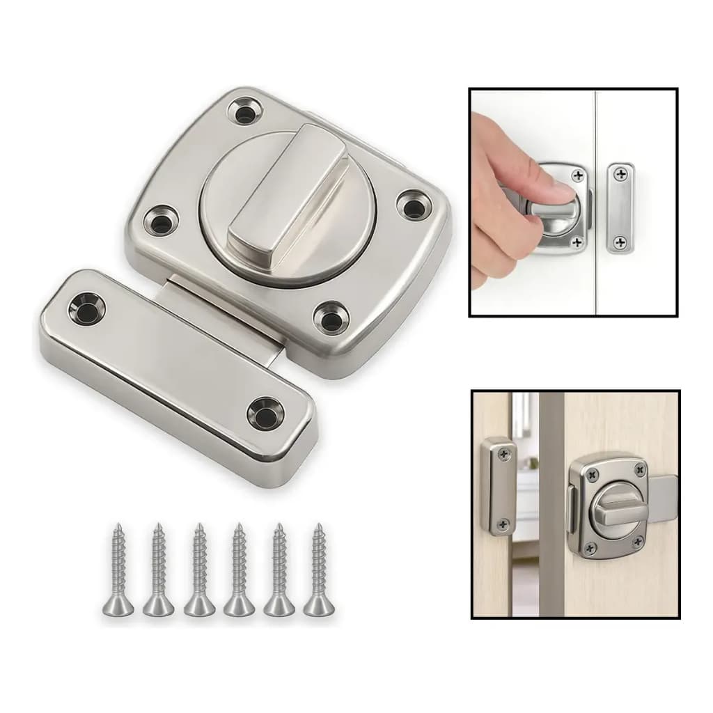 Fechadura Anti Roubo em Aço Inox e Zinco – Trava de Segurança para Porta, Fácil Instalação