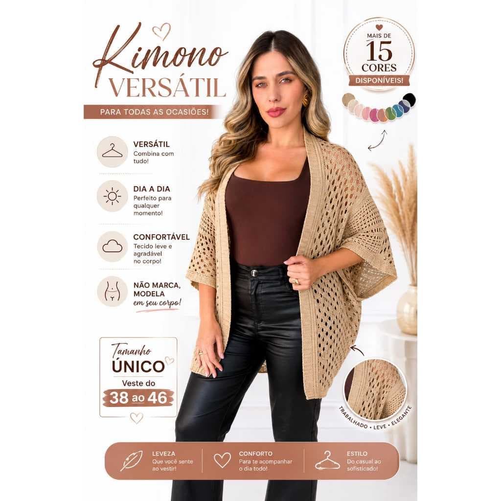 KIMONO CAPA LUXO TRICOT CROCHE PLUS SIZE FEMININO RENDADO  MODA BLOGUEIRA INSTAGRAM ELEGANTE