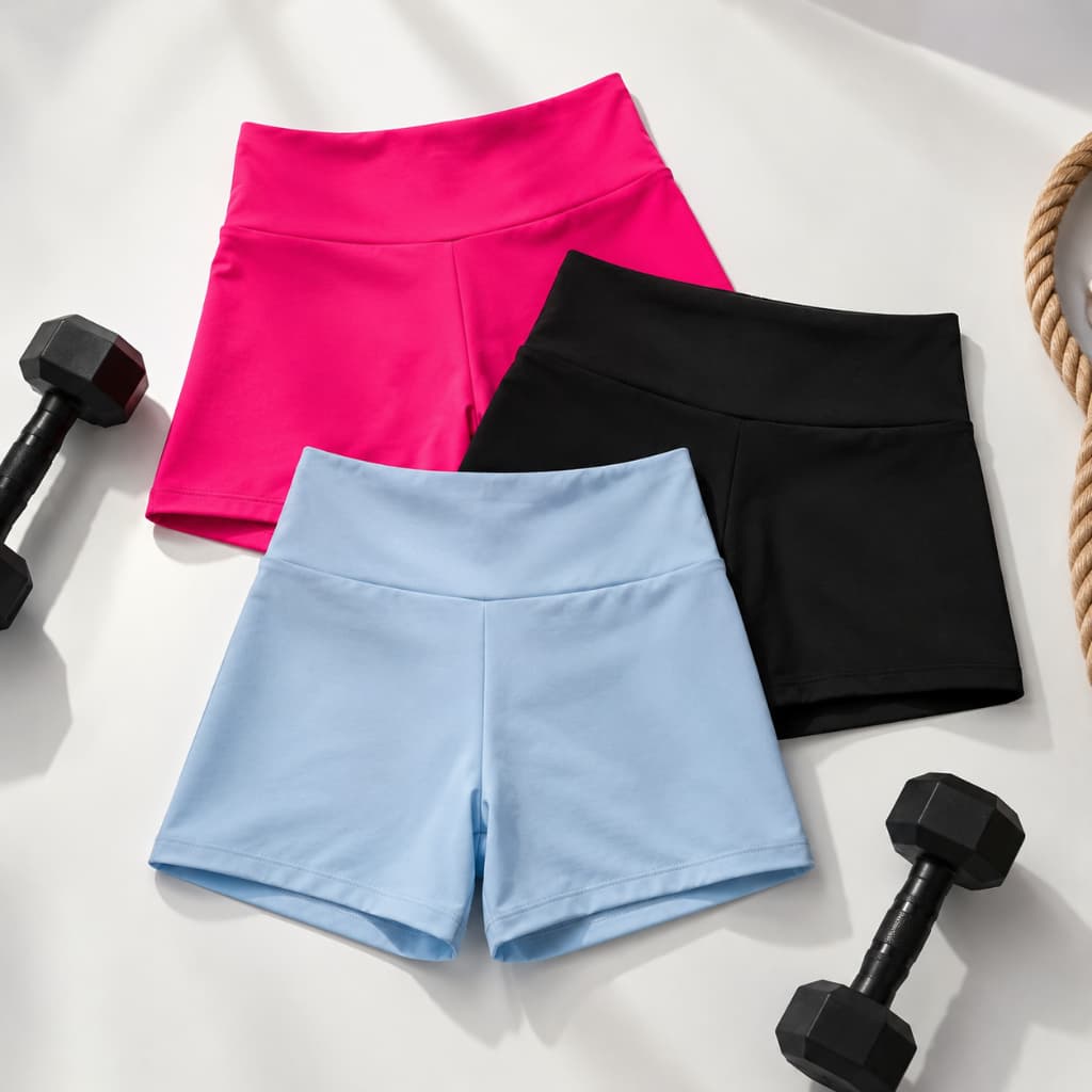 KIT 3 Shorts Fitness Bermuda de Malhar Feminino