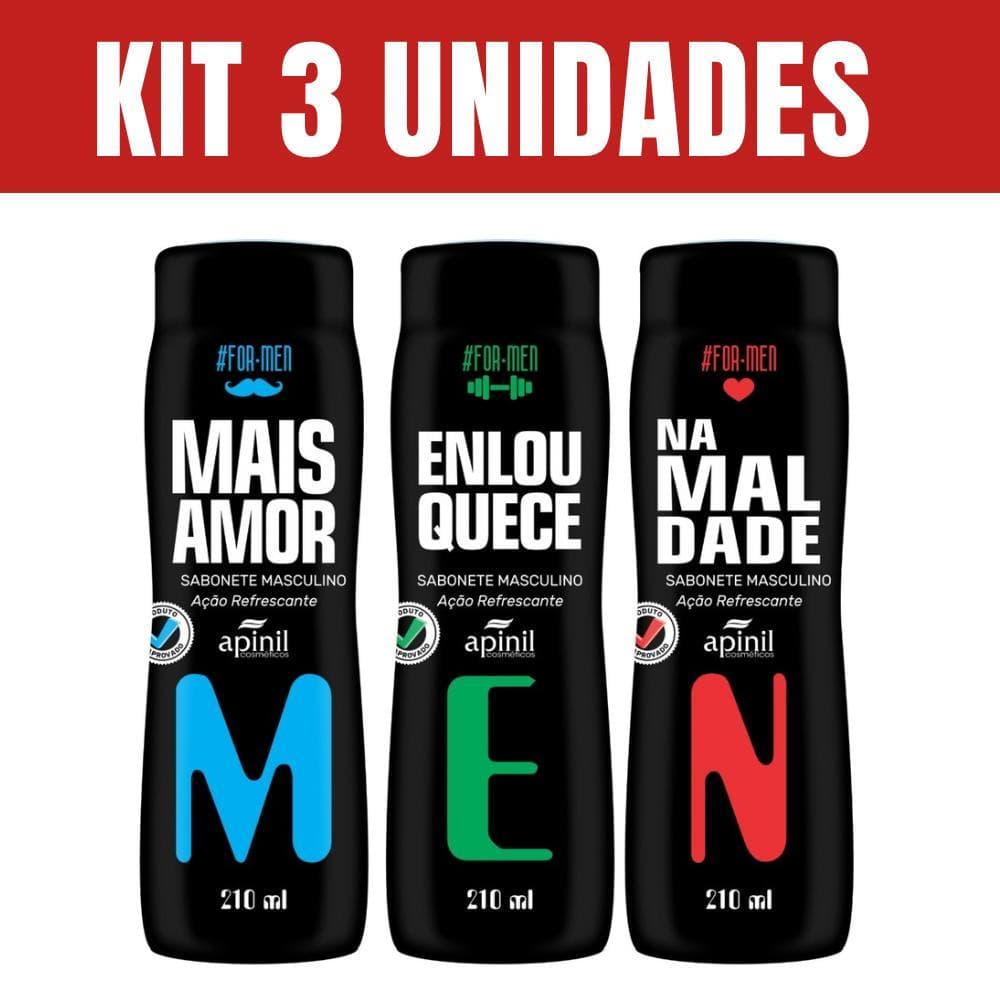 KIT 3 Sabonetes Masculino MEN APIMEN Apinil 210ml