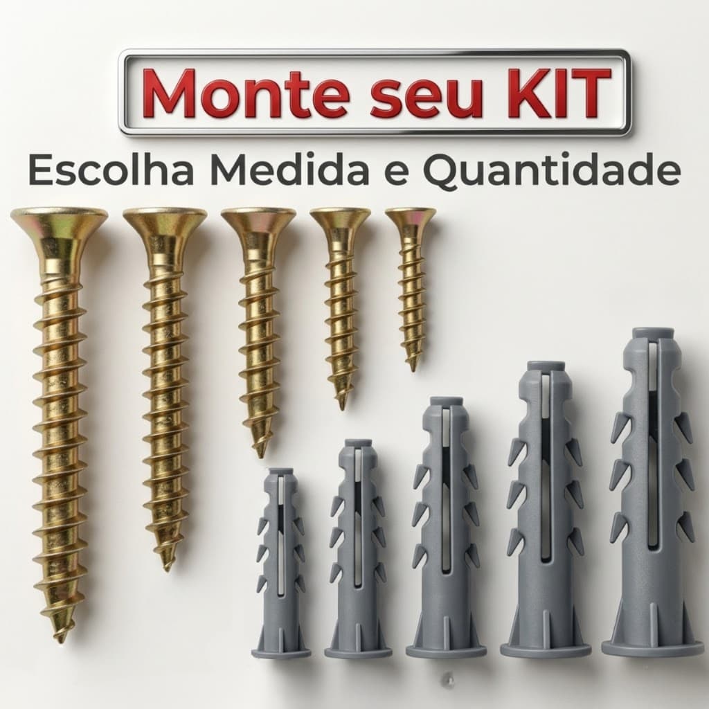 Parafuso e Bucha de Parede Com Anel Aba Monte o seu Kit 6 -7 -8mm Promoção !