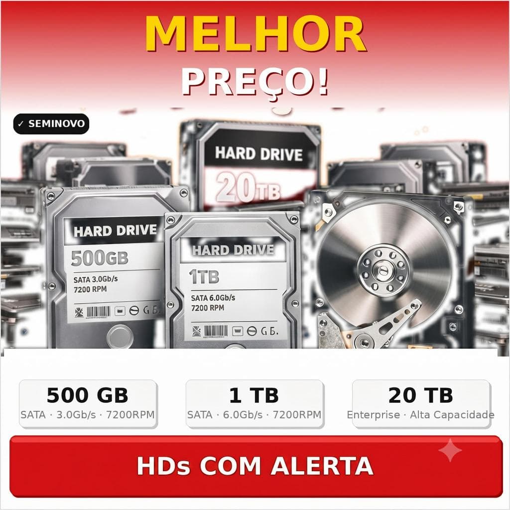 HDD SATA -- COM ALERTA -- Mas funcionando HD 500GB e 1TB 250GB Slim 3.5"