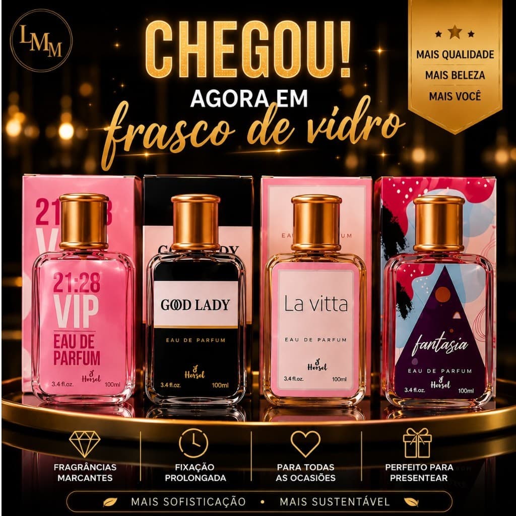 Kit de 04 Perfumes Feminino 100ml cada Queridinhos Inspiração